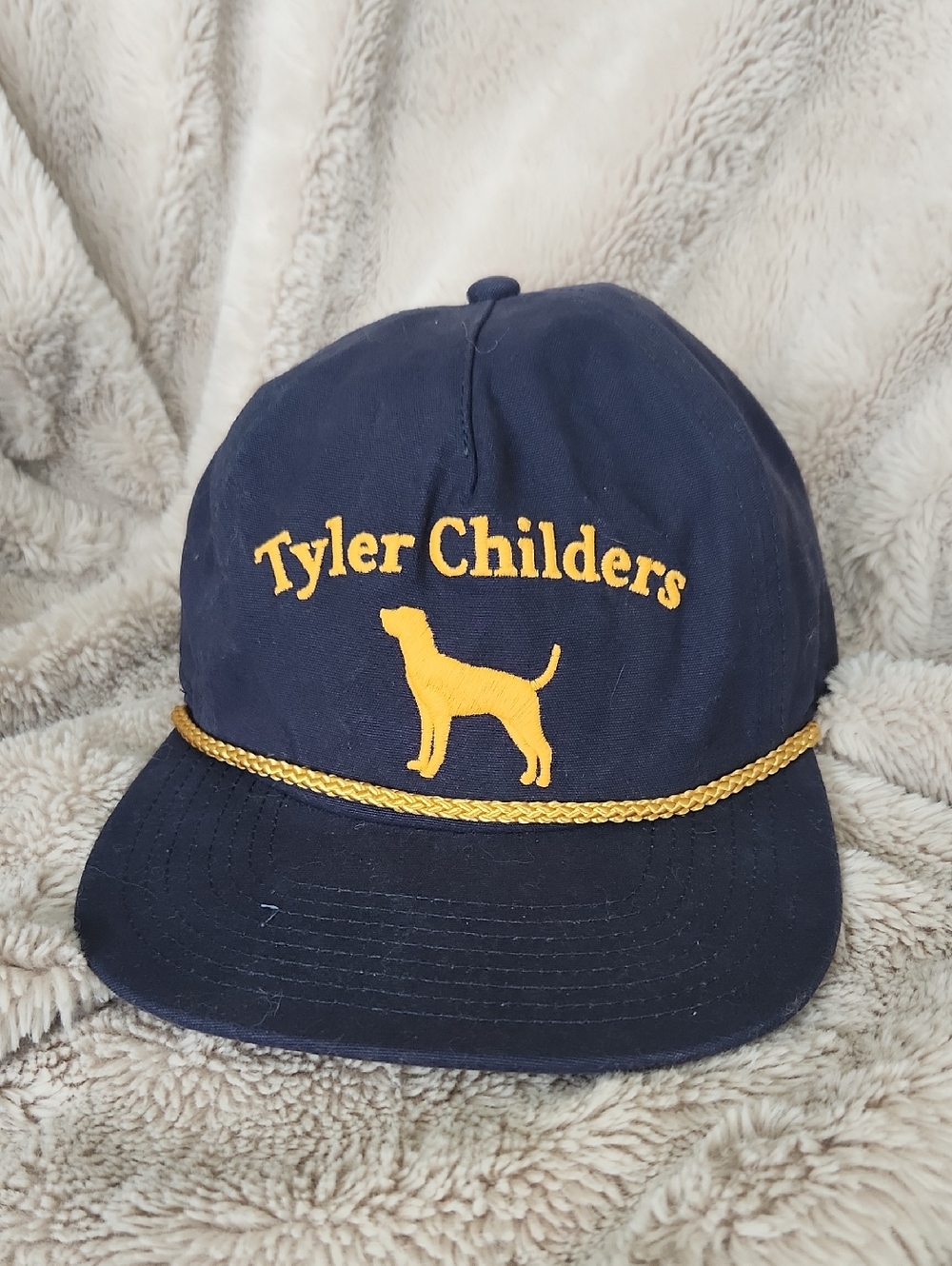Tyler Childers Send In The Hounds Ball Cap Hat Braided Rope Navy Blue Gold